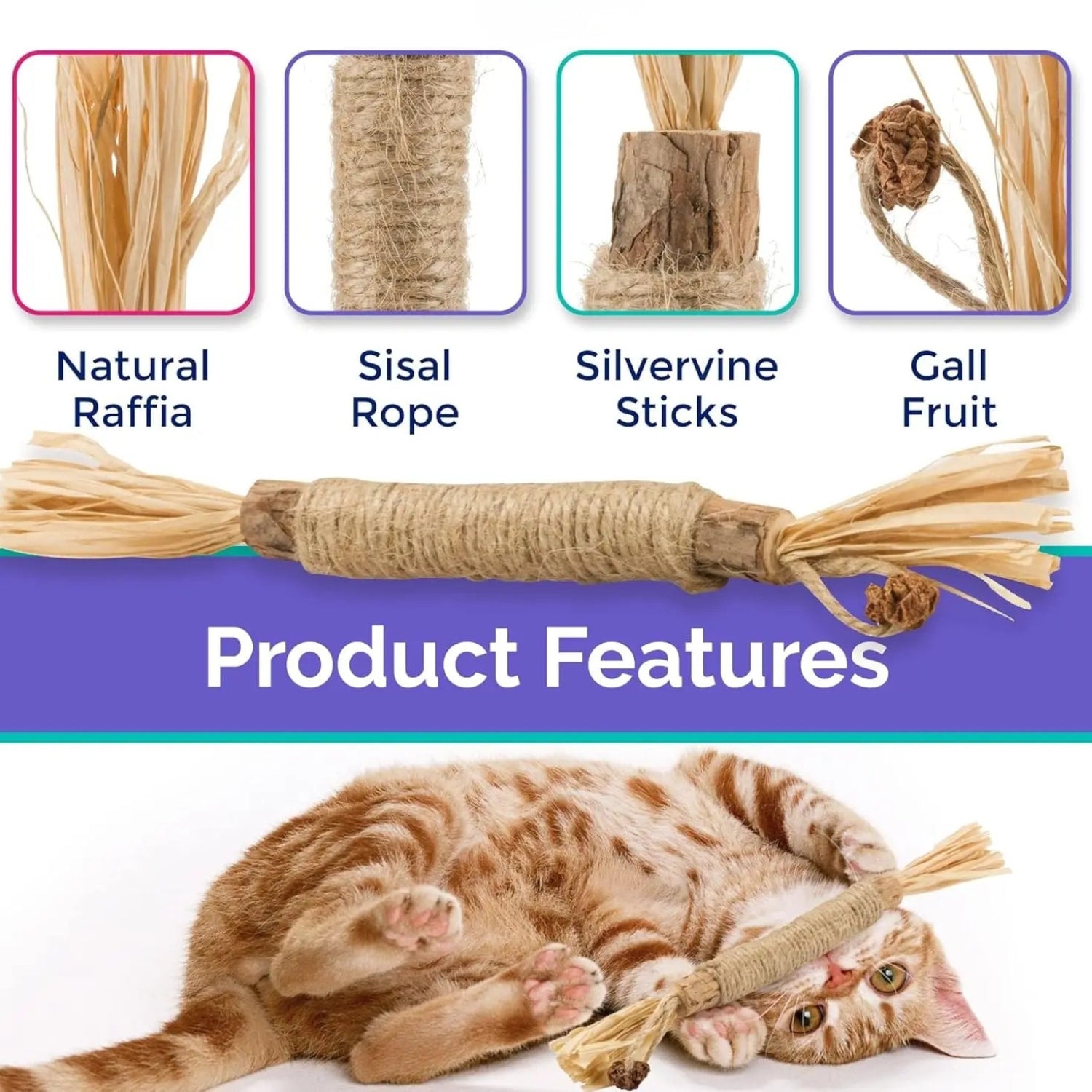 Catnip Matatabi Chew Sticks | Natural Silvervine Cat Toy | Wooden Cat Snacks for Teeth Cleaning | Cat Chew Toy Promotes Digestion | Safe Catnip Toy for Kittens