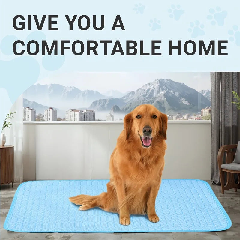 Pet Cooling Mat & Bed | Summer Cooling Pad for Dogs and Cats | Washable Breathable Pet Cushion | Non-Toxic Cooling Mattress | Portable Pet Sleeping Mat