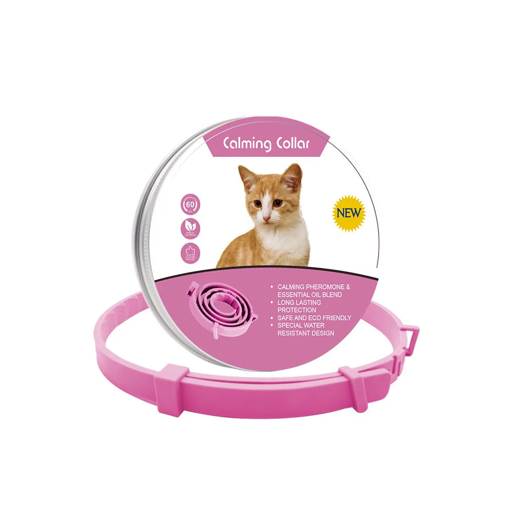 Pet Calming Collar | Anxiety-Reducing Pheromone Collar for Cats & Dogs | Adjustable & Slip-On | Natural Relaxation Solution | Nylon Collar