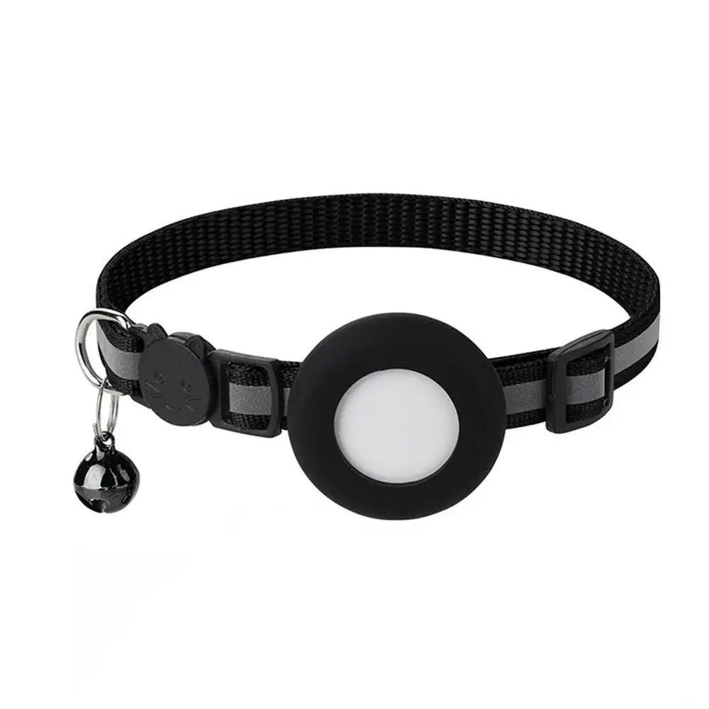 Airtag Case Collar for Cats & Dogs | Reflective Anti-Lost Tracker Collar | With Bell & Lights | Durable Nylon Pet Accessories
