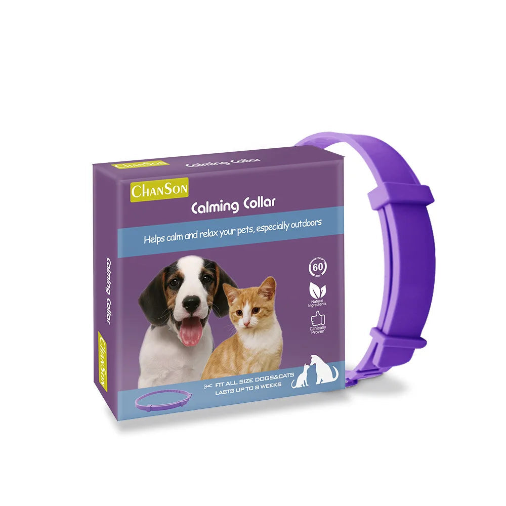 Pet Calming Collar | Anxiety-Reducing Pheromone Collar for Cats & Dogs | Adjustable & Slip-On | Natural Relaxation Solution | Nylon Collar