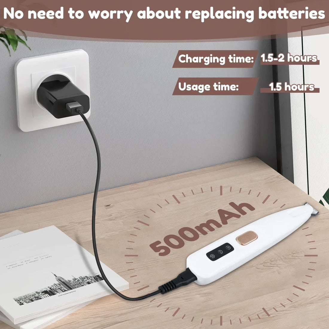 Dog Paw Trimmer | Waterproof Pet Hair Trimmer | LED Light & Display | 18mm Widen Blade | Dog Cat Grooming Clippers