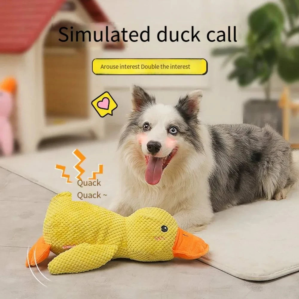 Interactive Dog Toy | Stomping Duck Plush Toy | Bite-Resistant Chew Toy for Large Dogs | Teeth Cleaning & Puppy Entertainment