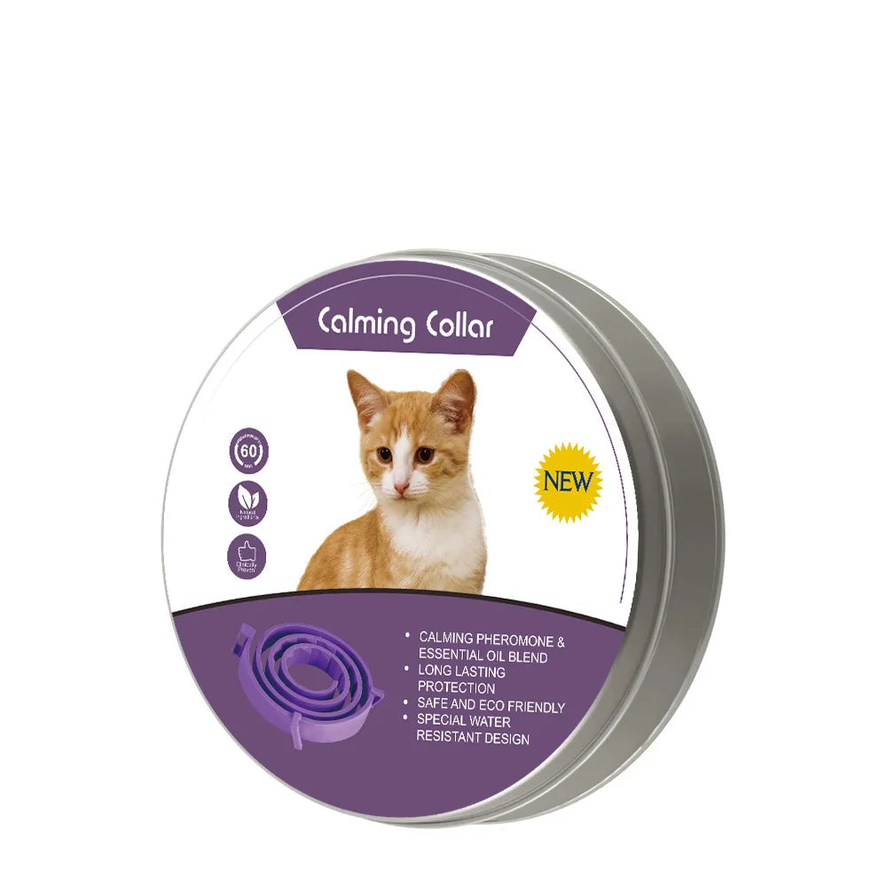 Pet Calming Collar | Anxiety-Reducing Pheromone Collar for Cats & Dogs | Adjustable & Slip-On | Natural Relaxation Solution | Nylon Collar