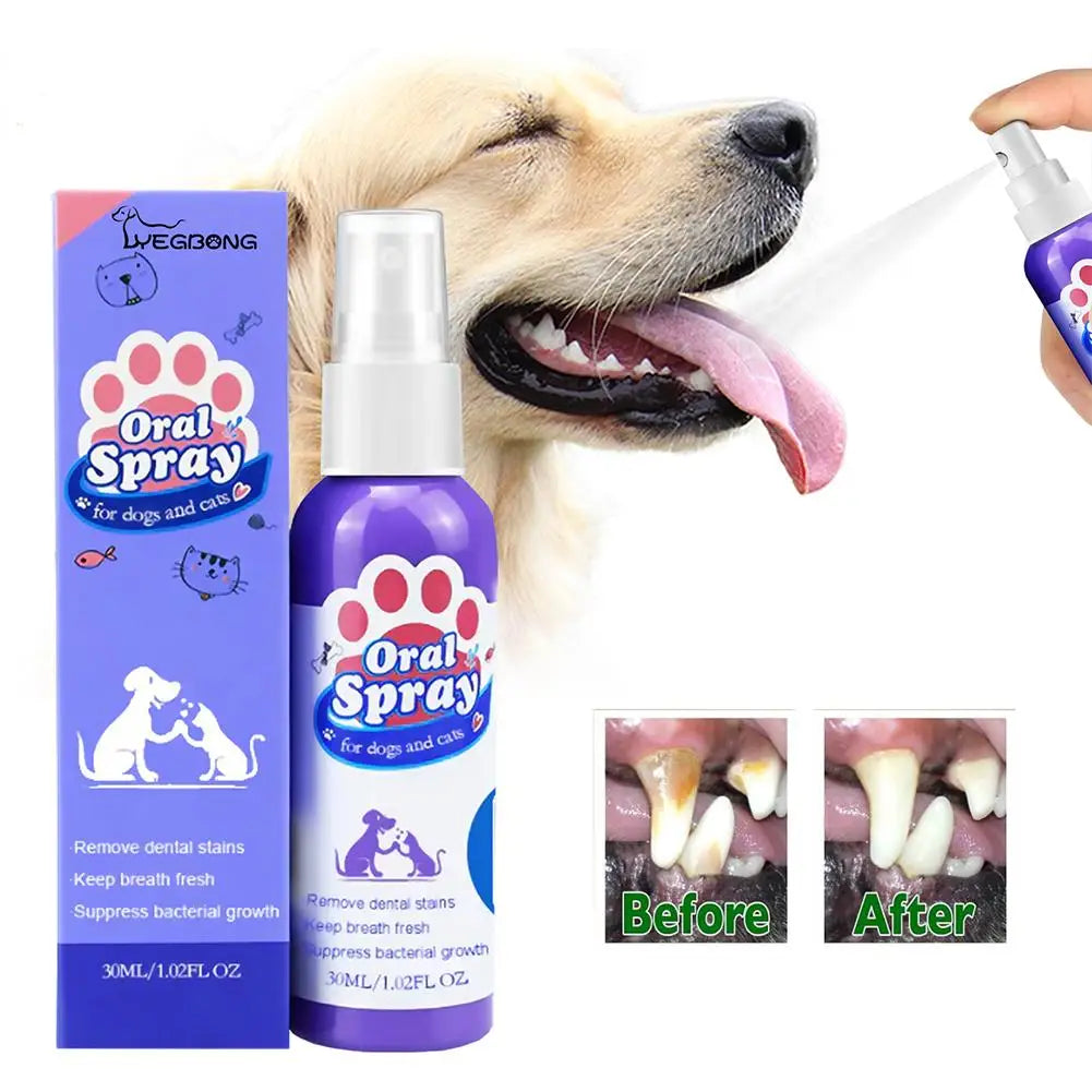 Pet Oral Care Spray | Dog Breath Freshener | Teeth Cleaning Spray | 30ml Pet Deodorant | Plaque Remover | Oral Hygiene for Dogs | Fresh Breath Spray