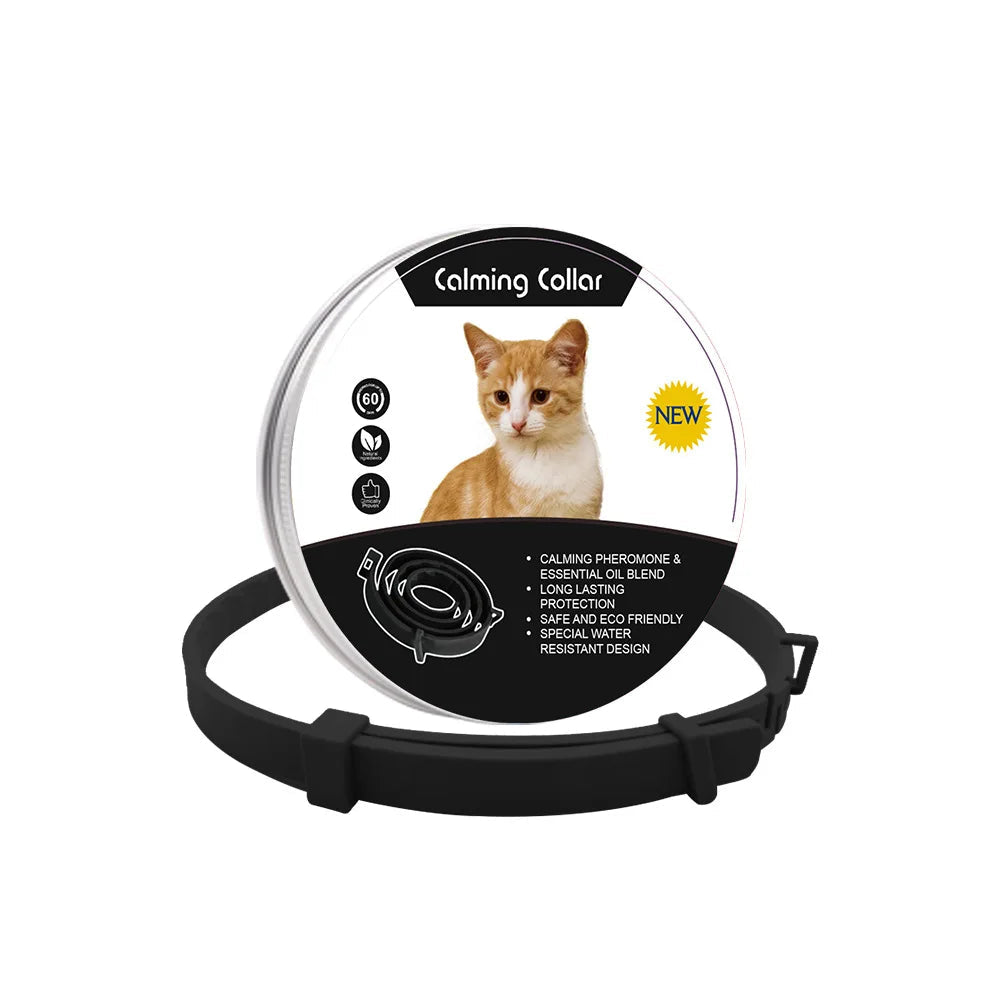 Pet Calming Collar | Anxiety-Reducing Pheromone Collar for Cats & Dogs | Adjustable & Slip-On | Natural Relaxation Solution | Nylon Collar