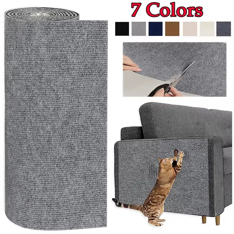 Cat Scratcher Sofa Protector | Self-Adhesive Scratch Pad | Trimmable Cat Scratch Mat | 7 Colors Furniture Protector | Carpet Cat Scratching Board | Durable Fabric Design
