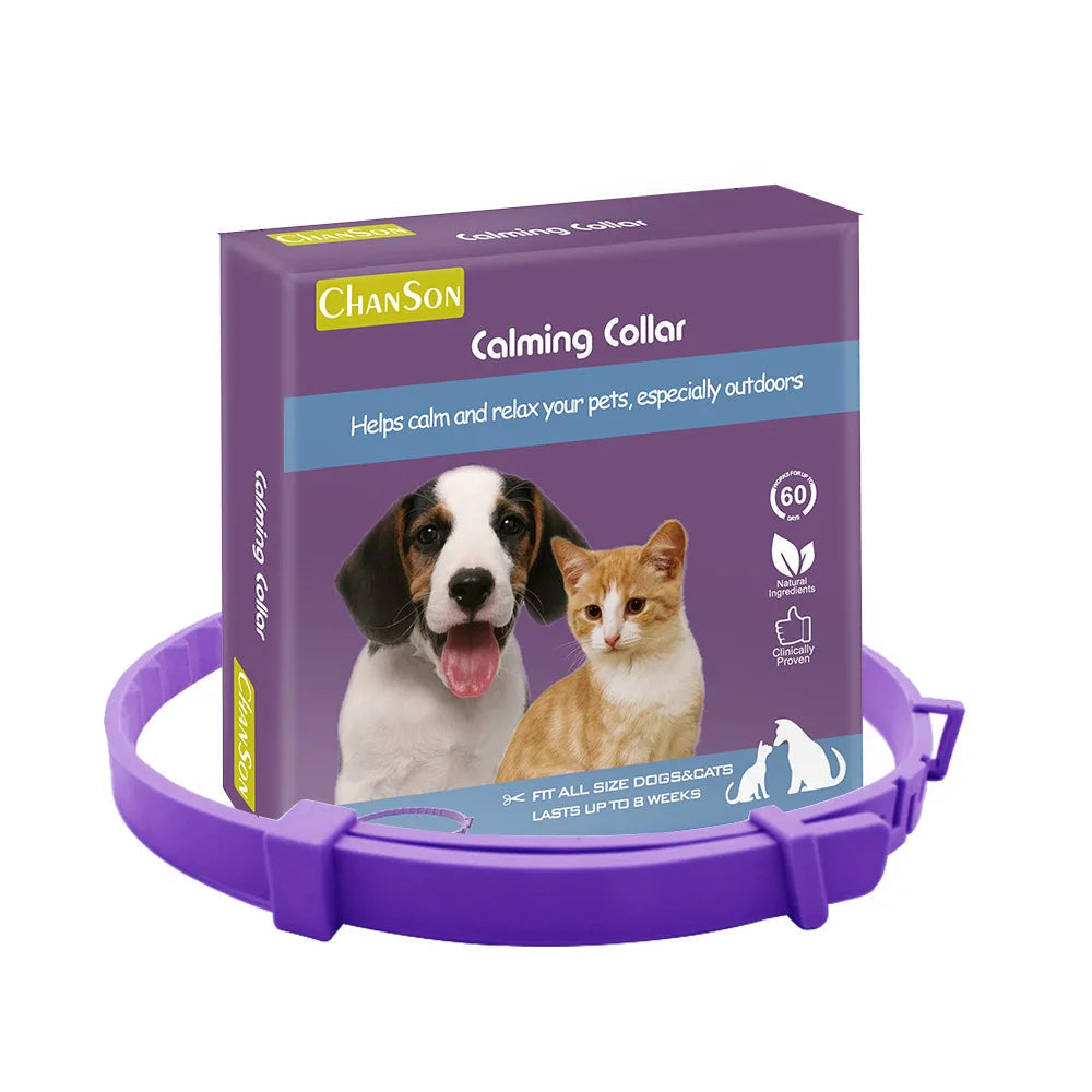 Pet Calming Collar | Anxiety-Reducing Pheromone Collar for Cats & Dogs | Adjustable & Slip-On | Natural Relaxation Solution | Nylon Collar