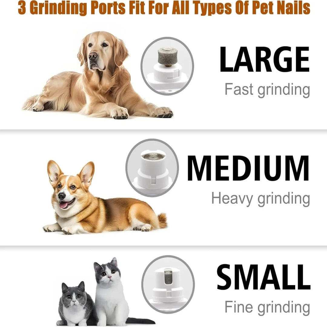 Pet Nail Clippers & Grinder | Quiet Nail Grinder with 2 LED Lights | Stainless Steel Grooming Tool for Dogs & Cats | Pet Nail Care