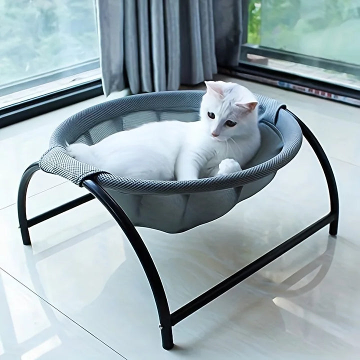 Breathable Cat Hammock Bed | Elevated Cooling Cat Sofa | Metal Frame Cat Sleeping Cot | Pet Hammock Bed for Cats | Comfortable Cat Lounger