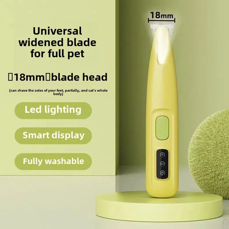 Dog Paw Trimmer | Waterproof Pet Hair Trimmer | LED Light & Display | 18mm Widen Blade | Dog Cat Grooming Clippers