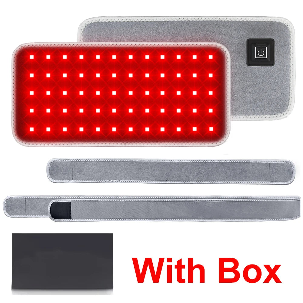 LED Red Light Therapy Belt | 660nm 850nm Infrared Pad for Pain Relief | Waist Back Abdomen Knees Wrists Joints | Muscle Recovery & Slimming Therapy