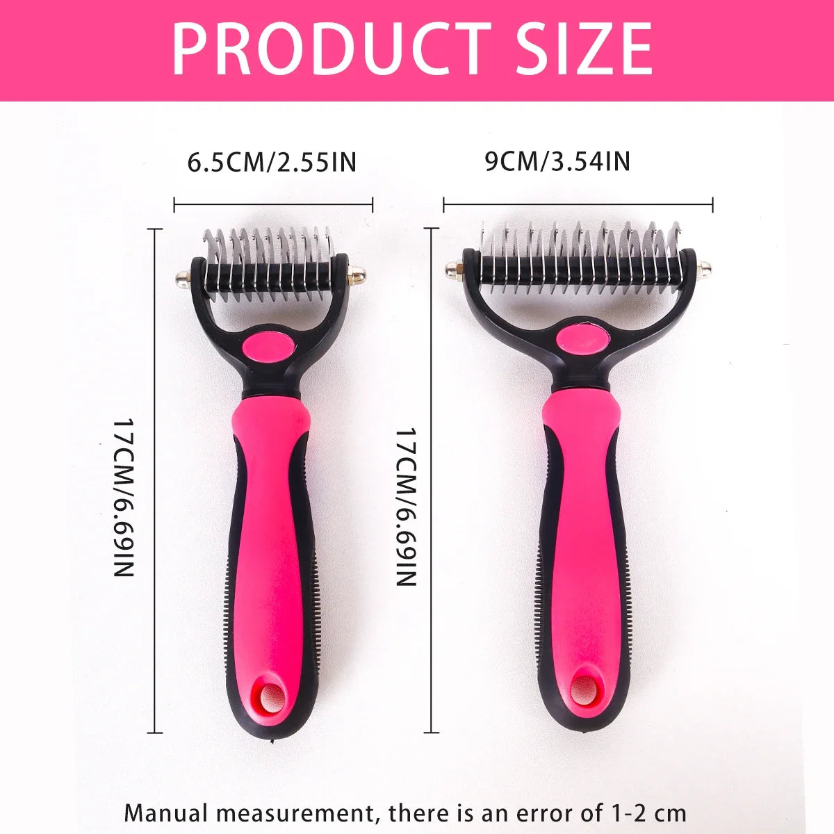 Double-Sided Pet Comb | Dog & Cat Hair Removal Grooming Tool | Stainless Steel Knot Comb | Detangling and Hair Removal Comb for Dogs and Cats
