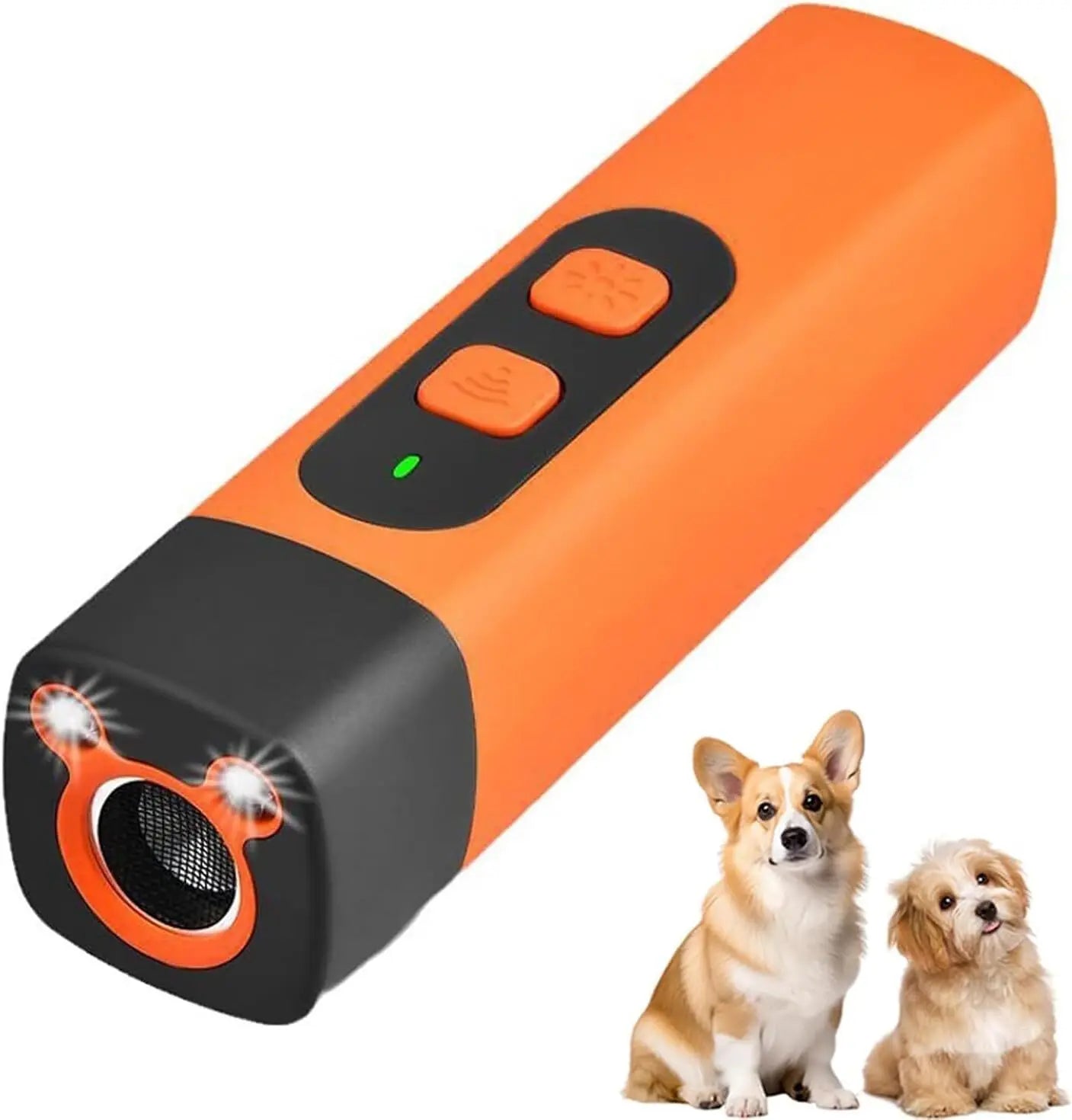 Ultrasonic Anti Bark Device | Dog Repeller with LED Flashlight | Safe Humane Bark Stopper | Plastic Dog & Cat Training Tool