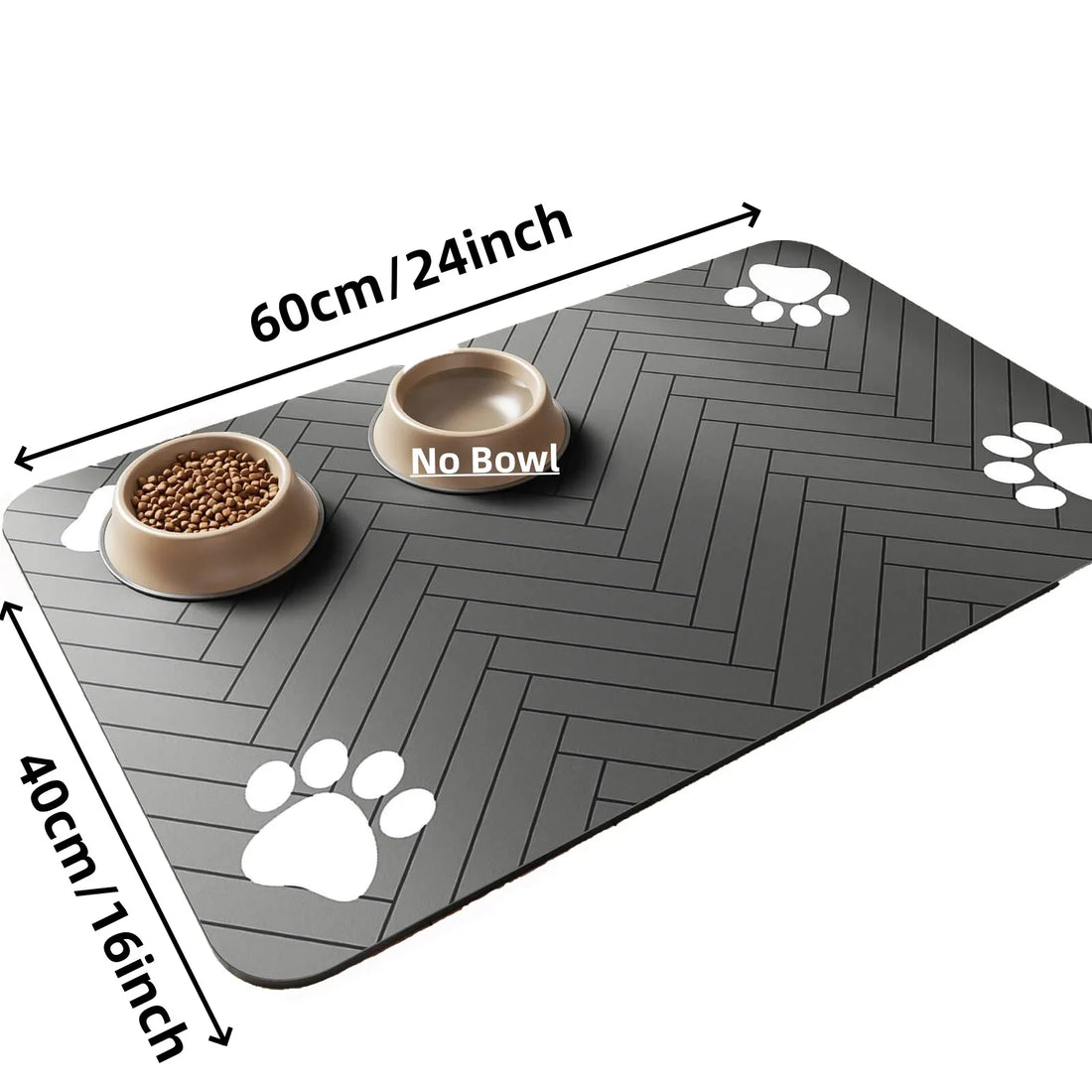 Absorbent Pet Feeding Mat | Waterproof Pet Placemat | Quick-Dry Dog Cat Food Mat | Non-Slip Rubber Backing | Diatom Ooze Material | Pet Feeding Accessory | Multiple Sizes Available