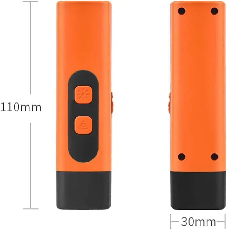 Ultrasonic Anti Bark Device | Dog Repeller with LED Flashlight | Safe Humane Bark Stopper | Plastic Dog & Cat Training Tool