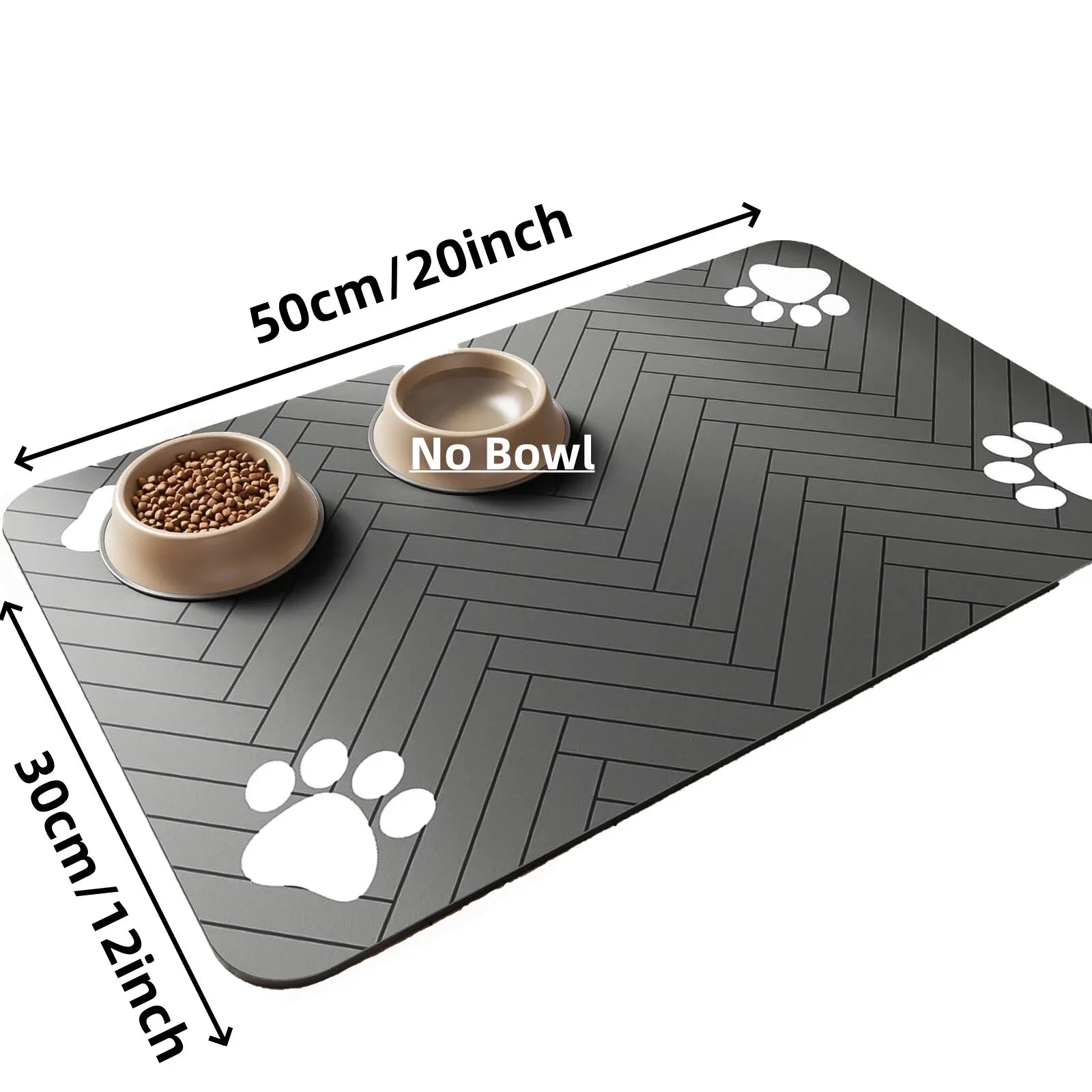 Absorbent Pet Feeding Mat | Waterproof Pet Placemat | Quick-Dry Dog Cat Food Mat | Non-Slip Rubber Backing | Diatom Ooze Material | Pet Feeding Accessory | Multiple Sizes Available