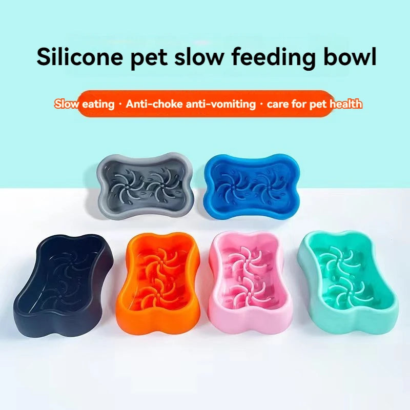 Silicone Slow Feeder Dog Bowl | Anti-Choking Pet Bowl | Suction Cup Puzzle Food Bowl | Non-Slip Licking Bowl | Dog Water Feeder | Slow Eating Dog Bowl