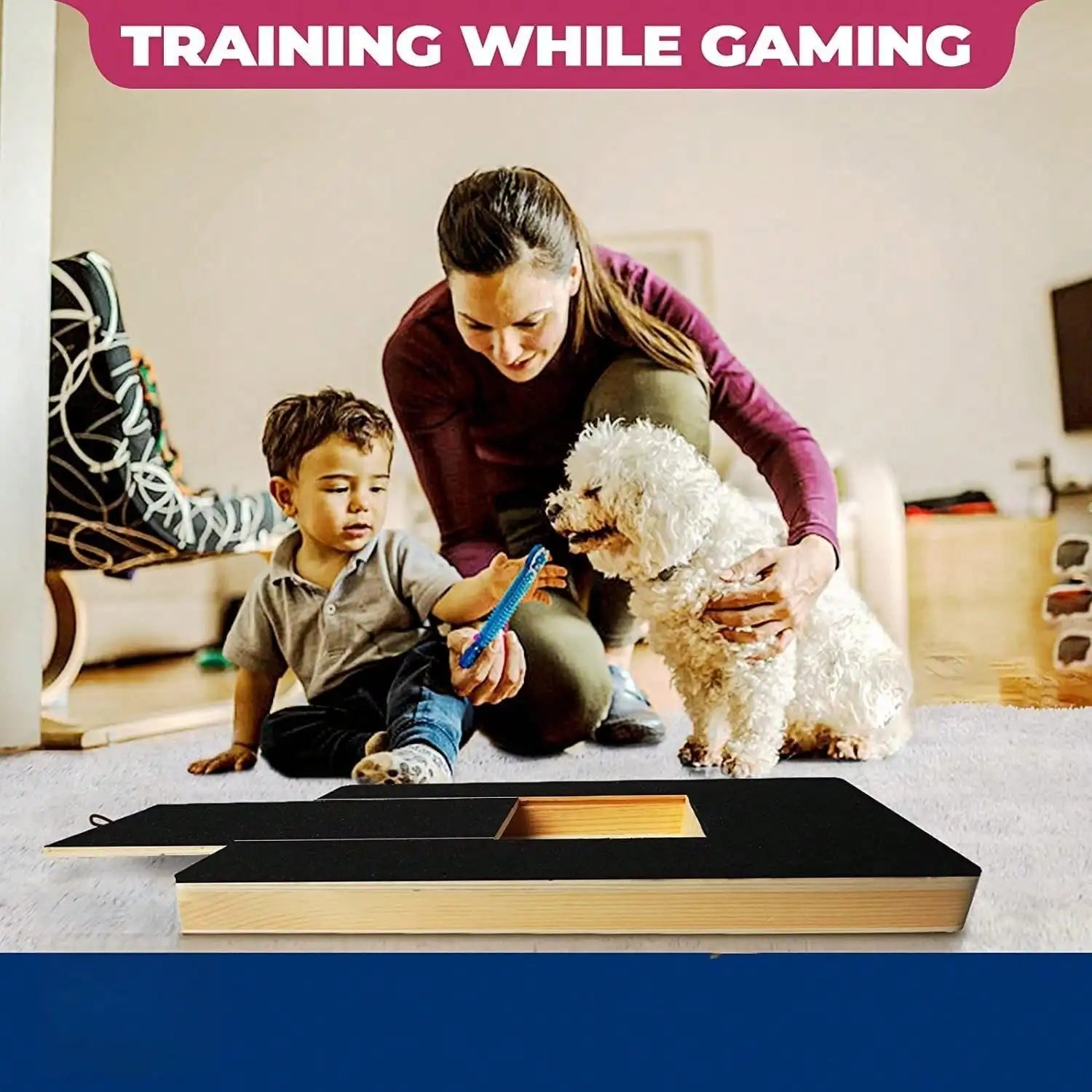 Dog Nail Scratch Board | Wooden Nail File Pad | Treat Box Built-In | Stress-Free Nail Trimming for Puppies and Small Dogs