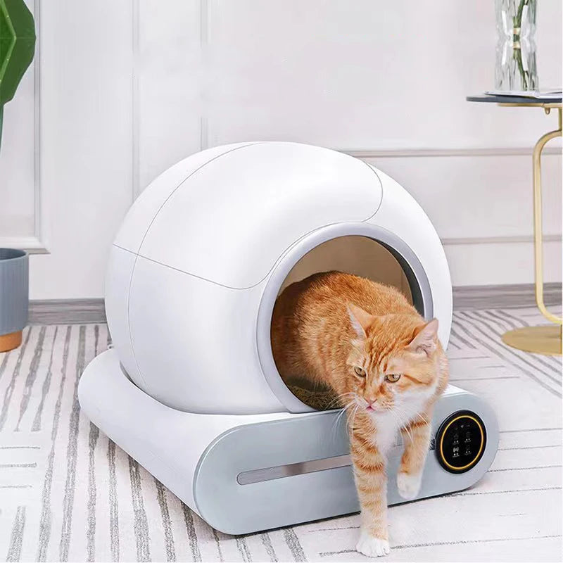 65L Smart Automatic Cat Litter Box | Self-Cleaning Enclosed Cat Toilet | Large Odor Control Litter Tray | Semi-Closed Cat Bathroom | Smart Sensor Cat Box