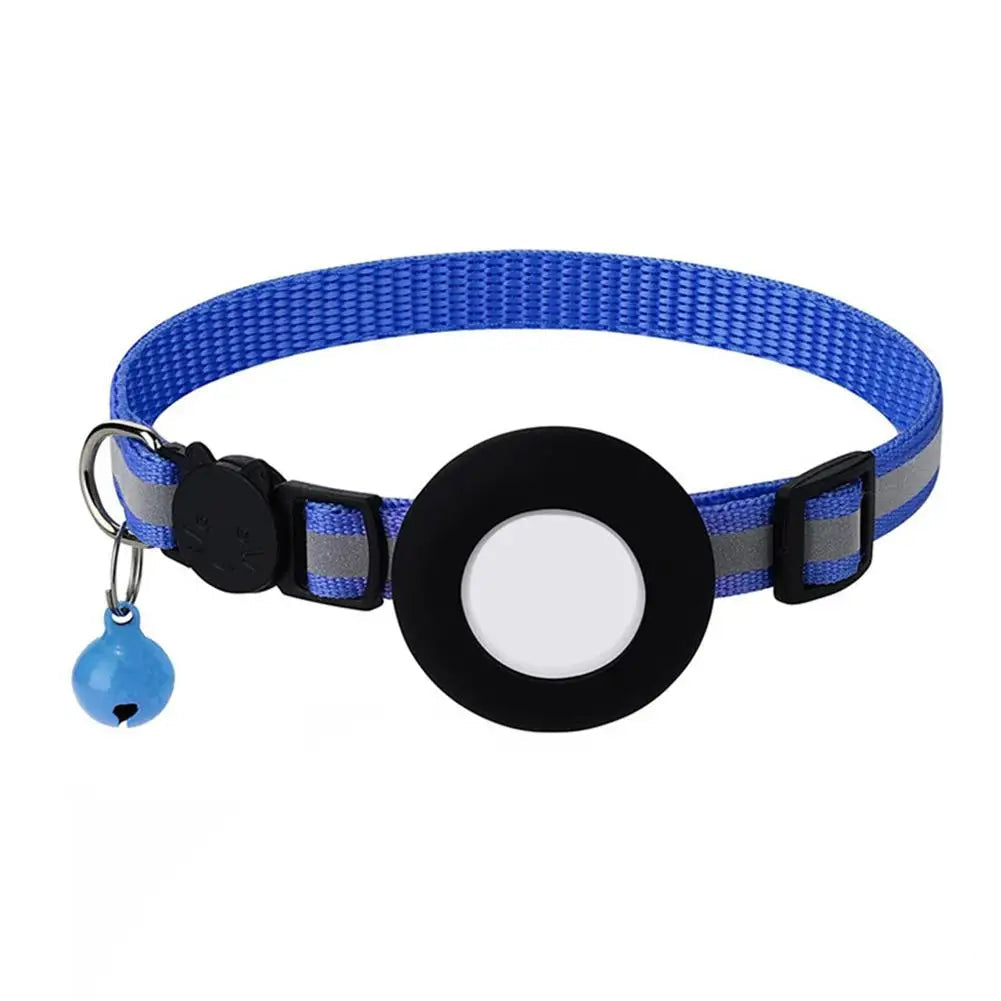 Airtag Case Collar for Cats & Dogs | Reflective Anti-Lost Tracker Collar | With Bell & Lights | Durable Nylon Pet Accessories