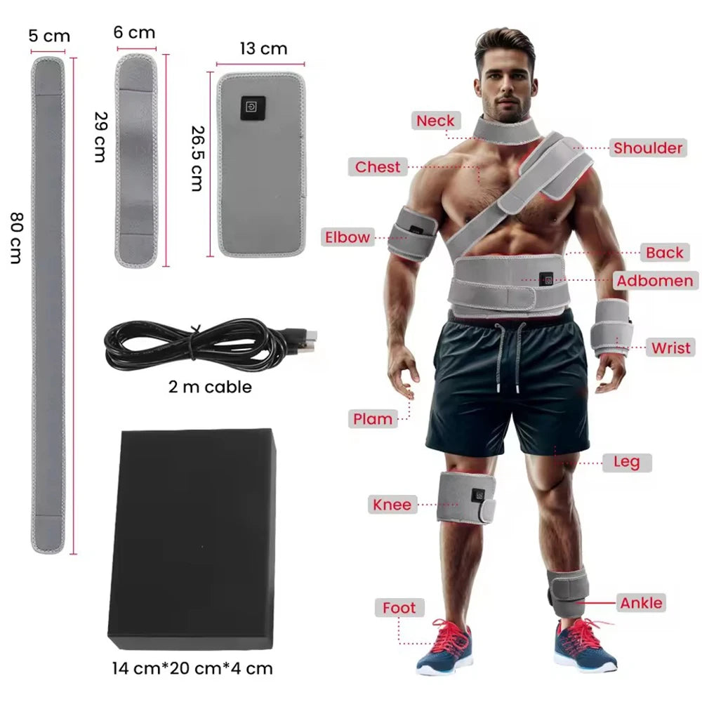 LED Red Light Therapy Belt | 660nm 850nm Infrared Pad for Pain Relief | Waist Back Abdomen Knees Wrists Joints | Muscle Recovery & Slimming Therapy