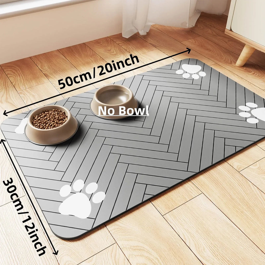 Absorbent Pet Feeding Mat | Waterproof Pet Placemat | Quick-Dry Dog Cat Food Mat | Non-Slip Rubber Backing | Diatom Ooze Material | Pet Feeding Accessory | Multiple Sizes Available