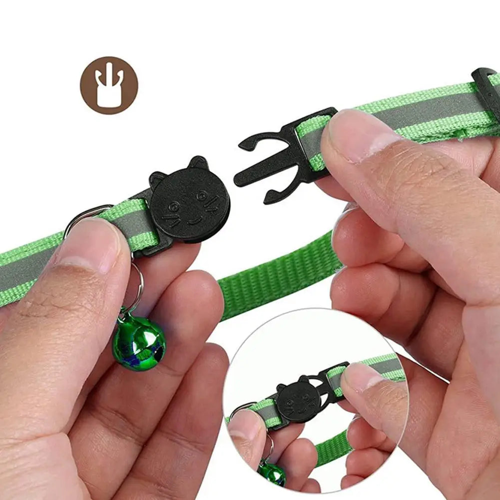 Airtag Case Collar for Cats & Dogs | Reflective Anti-Lost Tracker Collar | With Bell & Lights | Durable Nylon Pet Accessories
