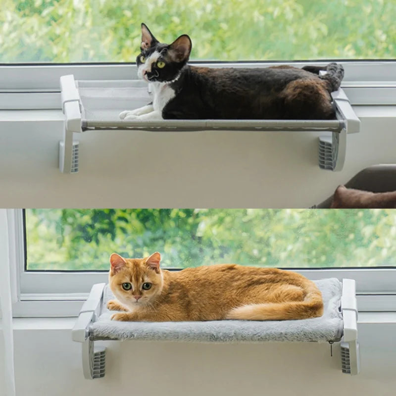 Adjustable Cat Window Bed | Large 55×35 cm Cat Hammock | 2-Sided Cushion | Holds up to 18 kg | PVC Sturdy Cat Window Seat