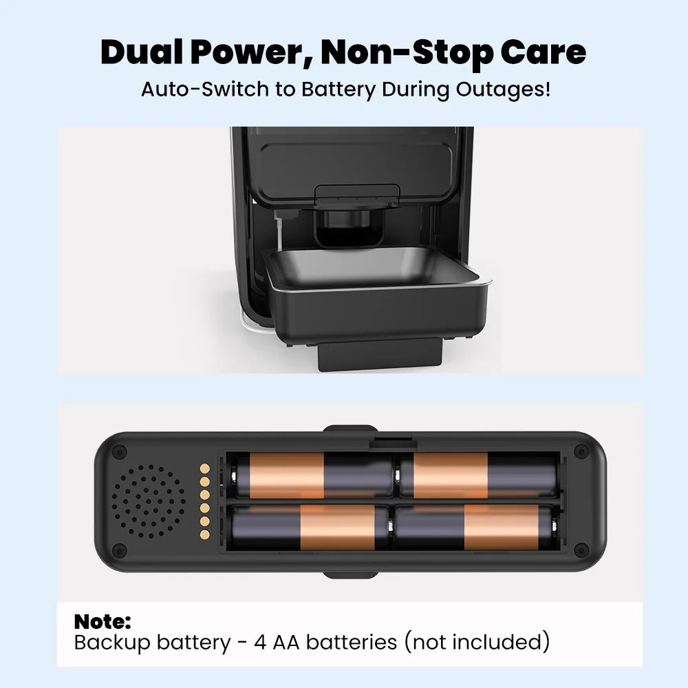 Smart Automatic Pet Feeder | Dual Bowl Timed Dispenser | Adjustable Height Slow Feeding | Stainless Steel Bowls for Cats and Dogs