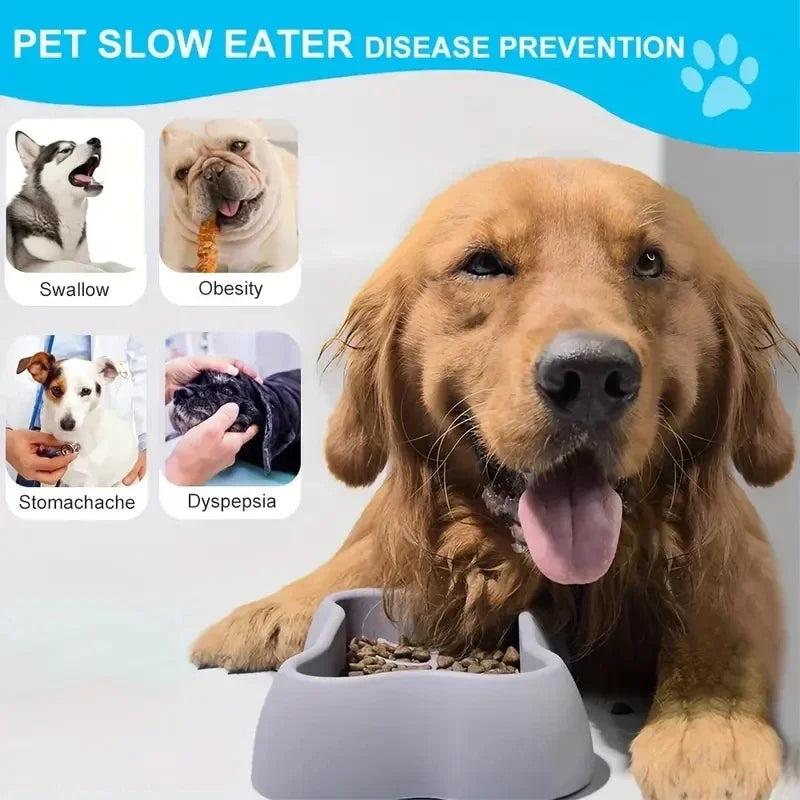 Silicone Slow Feeder Dog Bowl | Anti-Choking Pet Bowl | Suction Cup Puzzle Food Bowl | Non-Slip Licking Bowl | Dog Water Feeder | Slow Eating Dog Bowl