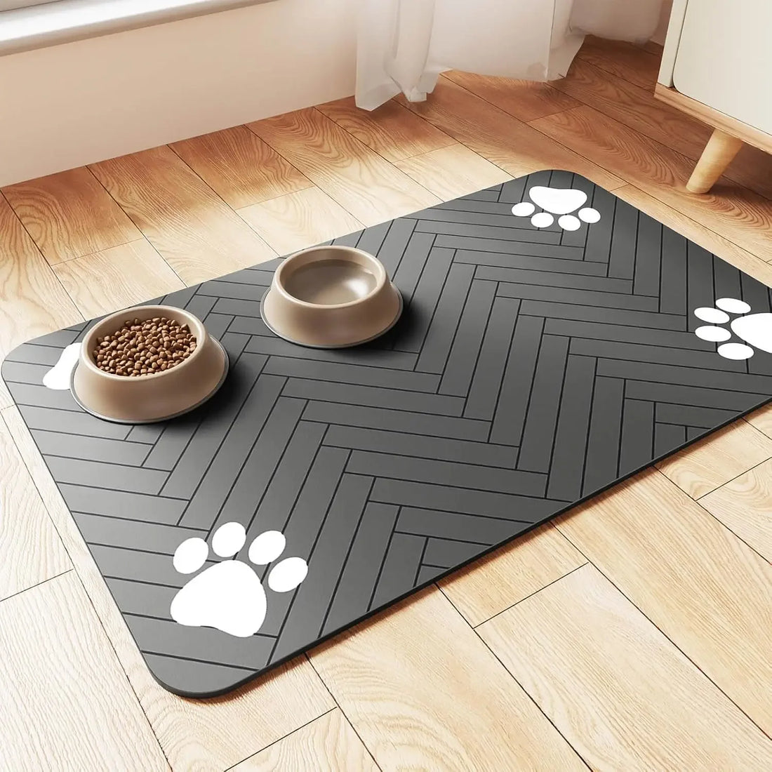 Absorbent Pet Feeding Mat | Waterproof Pet Placemat | Quick-Dry Dog Cat Food Mat | Non-Slip Rubber Backing | Diatom Ooze Material | Pet Feeding Accessory | Multiple Sizes Available