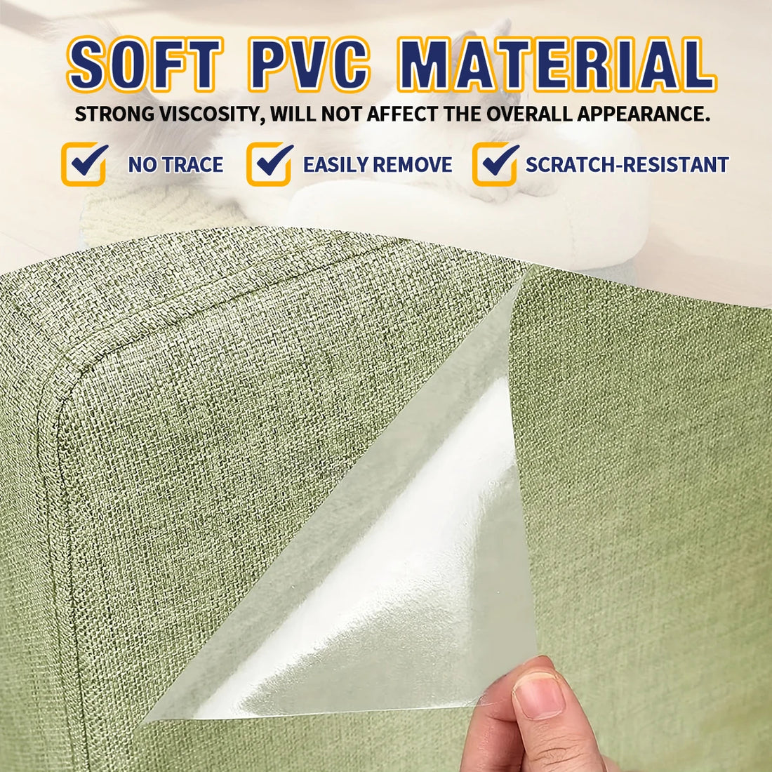 Cat Scratch Deterrent Tape | Transparent Self-Adhesive Furniture Protectors | Pet Training Tape for Sofa & Furniture | Easy to Apply