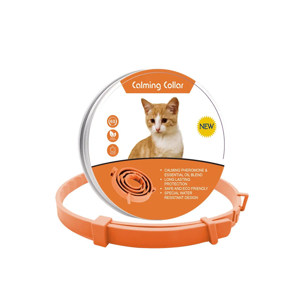 Pet Calming Collar | Anxiety-Reducing Pheromone Collar for Cats & Dogs | Adjustable & Slip-On | Natural Relaxation Solution | Nylon Collar