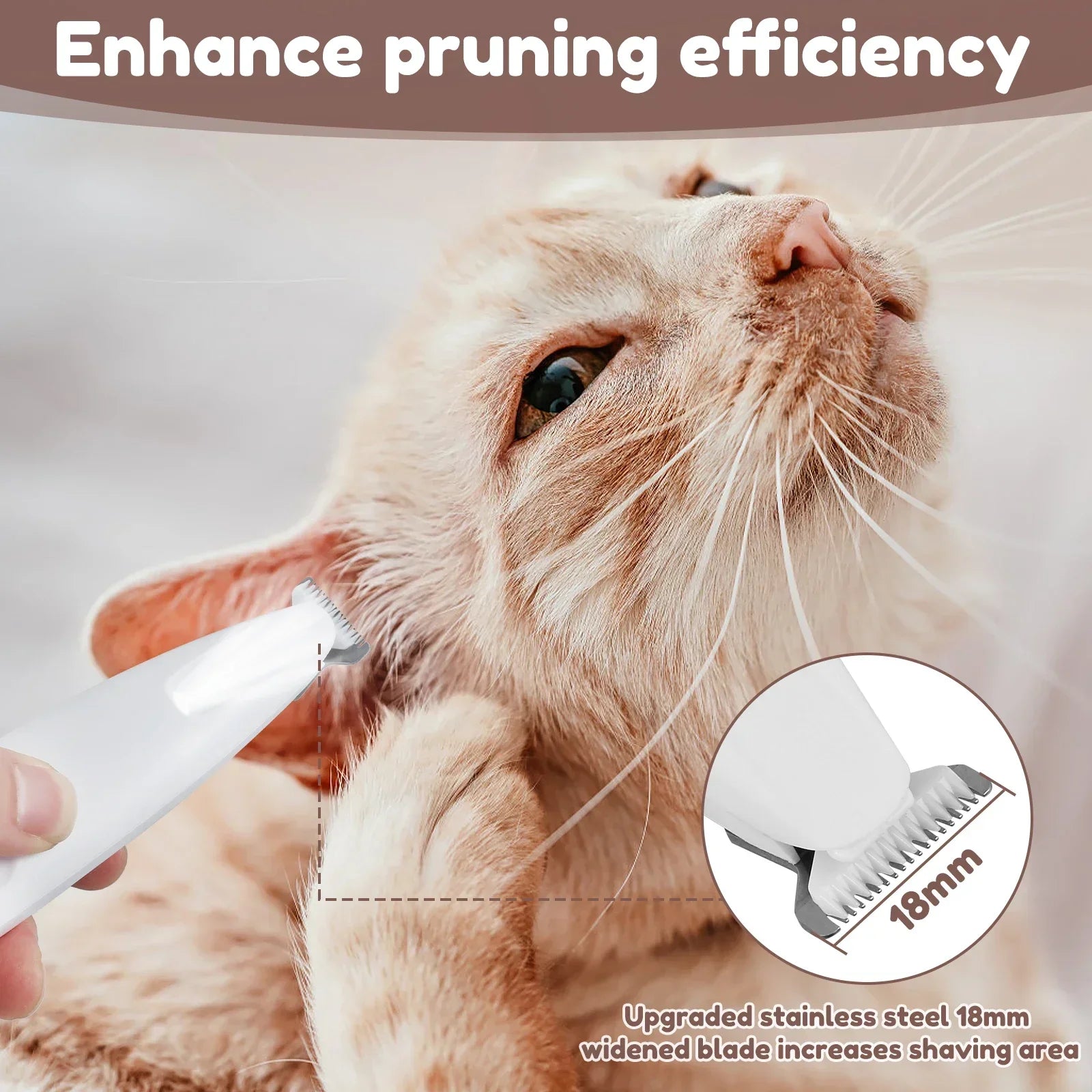 Dog Paw Trimmer | Waterproof Pet Hair Trimmer | LED Light & Display | 18mm Widen Blade | Dog Cat Grooming Clippers