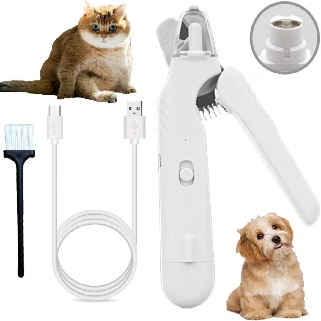 Pet Nail Clippers & Grinder | Quiet Nail Grinder with 2 LED Lights | Stainless Steel Grooming Tool for Dogs & Cats | Pet Nail Care