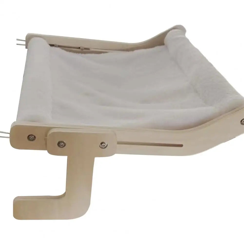 Hanging Cat Hammock | Removable Soft Window Perch for Cats | Strong Load-Bearing Wall Mount Cat Bed | Breathable Fabric | Wooden Design