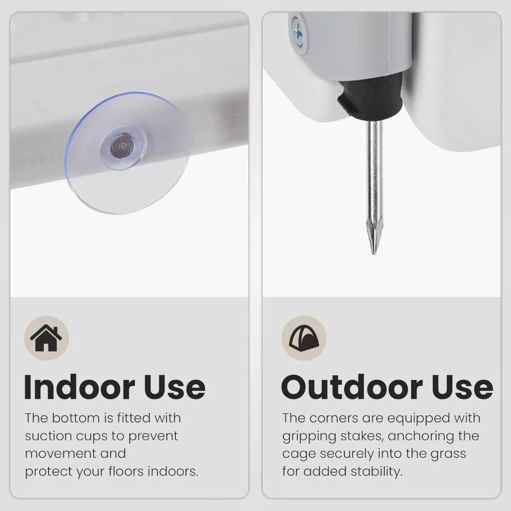 Expandable Dog Playpen | Indoor Outdoor Portable Pet Fence | 6 Panel Plastic Play Yard for Medium Dogs | Secure Sliding Lock Door