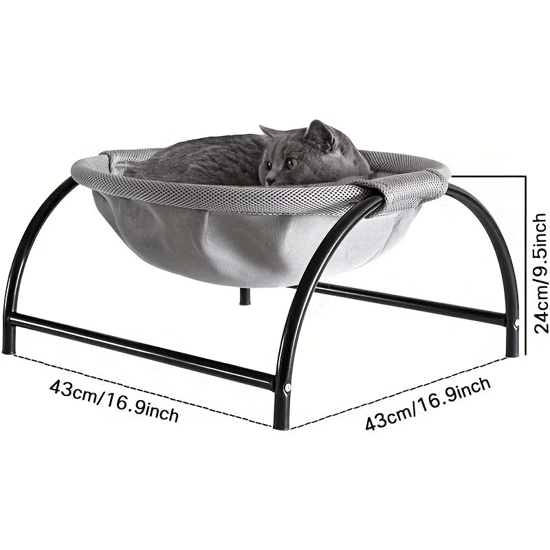 Breathable Cat Hammock Bed | Elevated Cooling Cat Sofa | Metal Frame Cat Sleeping Cot | Pet Hammock Bed for Cats | Comfortable Cat Lounger