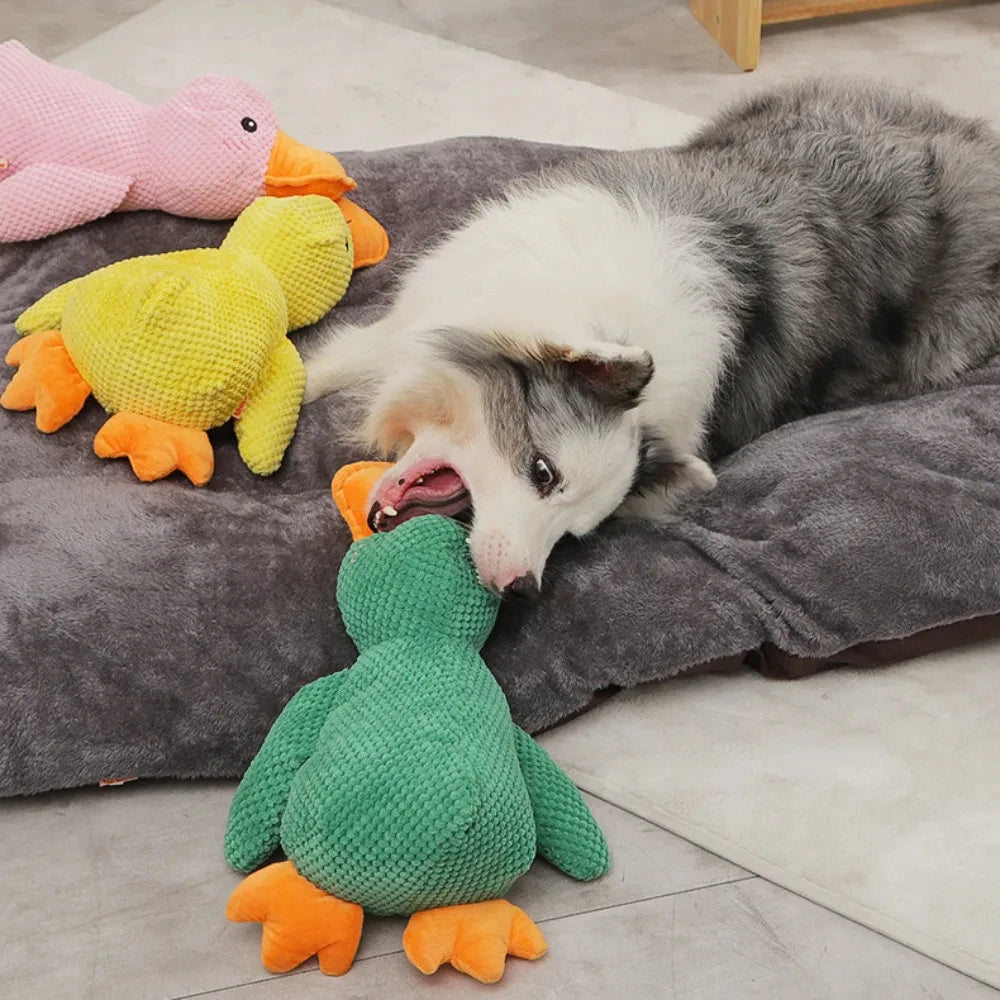 Interactive Dog Toy | Stomping Duck Plush Toy | Bite-Resistant Chew Toy for Large Dogs | Teeth Cleaning & Puppy Entertainment