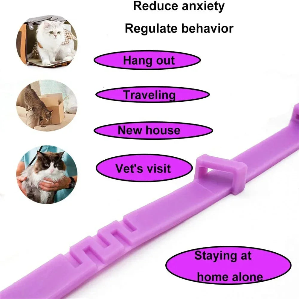 Pet Calming Collar | Anxiety-Reducing Pheromone Collar for Cats & Dogs | Adjustable & Slip-On | Natural Relaxation Solution | Nylon Collar