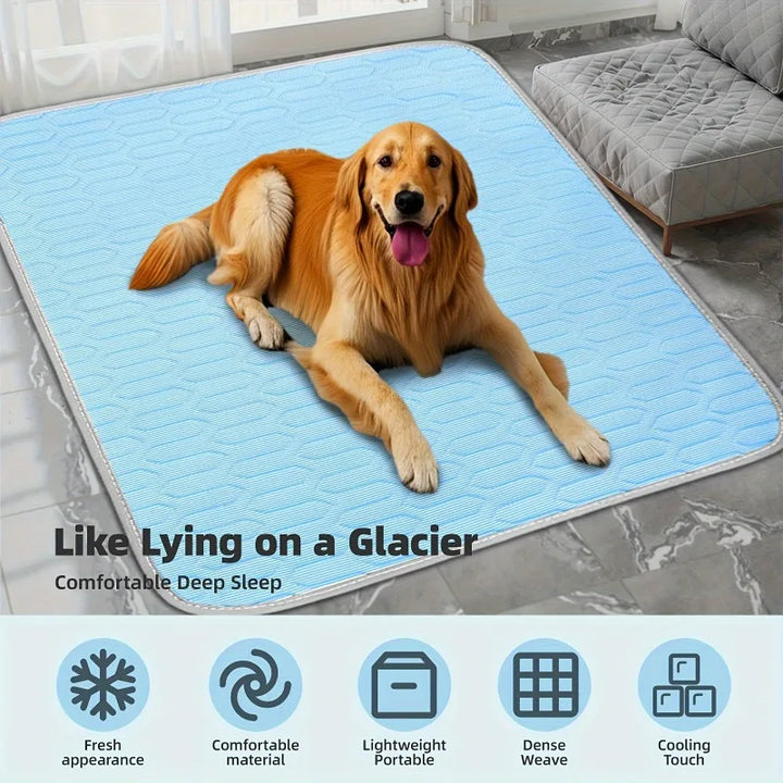 Pet Cooling Mat & Bed | Summer Cooling Pad for Dogs and Cats | Washable Breathable Pet Cushion | Non-Toxic Cooling Mattress | Portable Pet Sleeping Mat