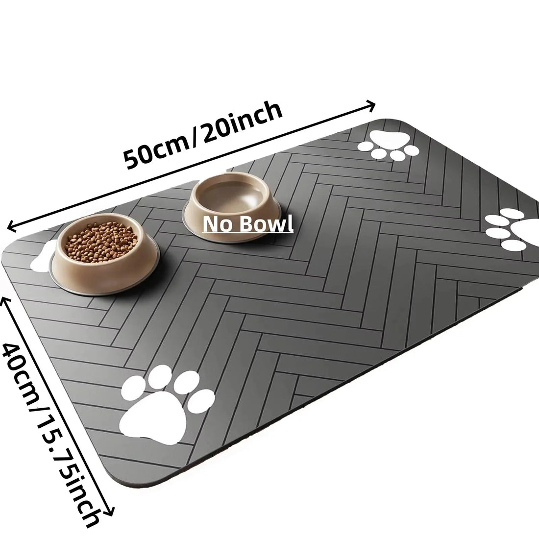 Absorbent Pet Feeding Mat | Waterproof Pet Placemat | Quick-Dry Dog Cat Food Mat | Non-Slip Rubber Backing | Diatom Ooze Material | Pet Feeding Accessory | Multiple Sizes Available