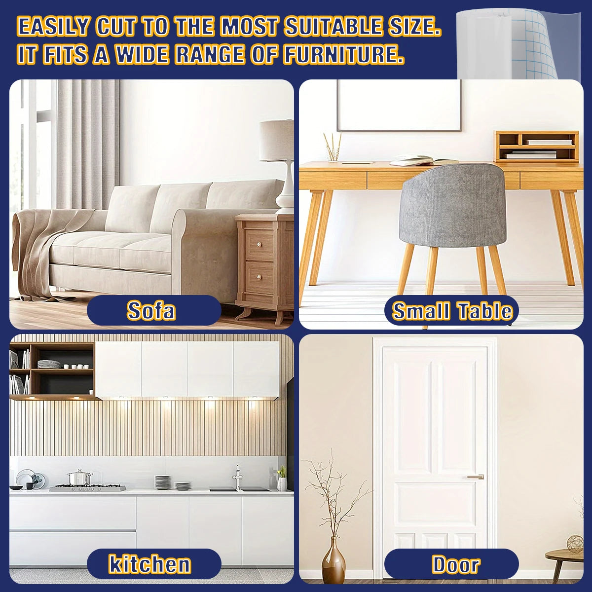 Cat Scratch Deterrent Tape | Transparent Self-Adhesive Furniture Protectors | Pet Training Tape for Sofa & Furniture | Easy to Apply