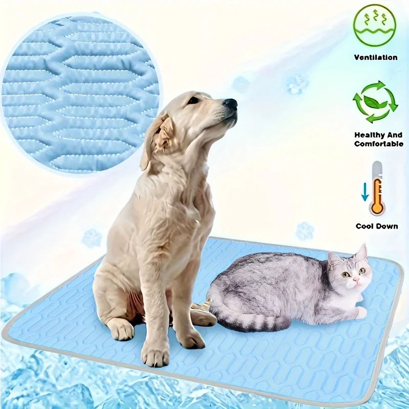 Pet Cooling Mat & Bed | Summer Cooling Pad for Dogs and Cats | Washable Breathable Pet Cushion | Non-Toxic Cooling Mattress | Portable Pet Sleeping Mat