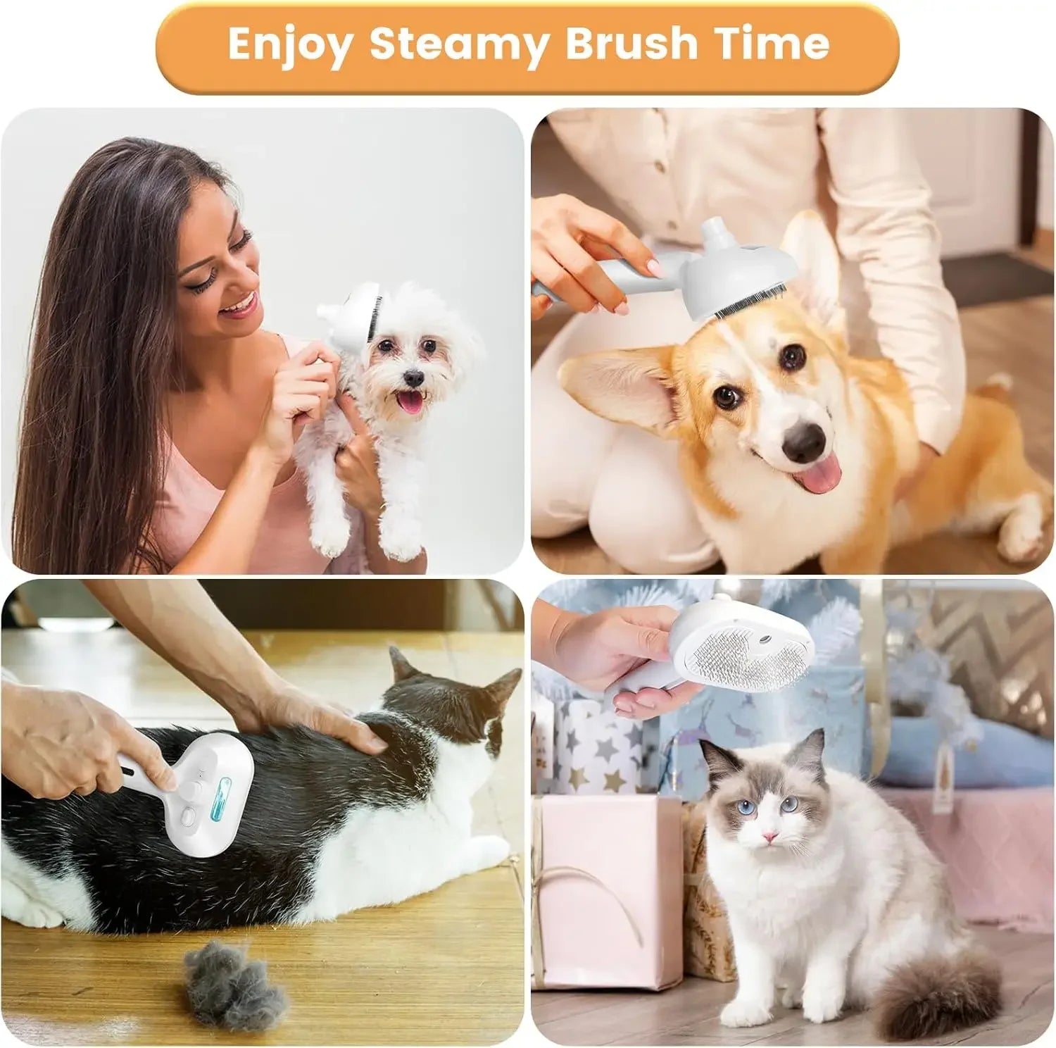 Groomora™ – Pet Grooming Steam Brush